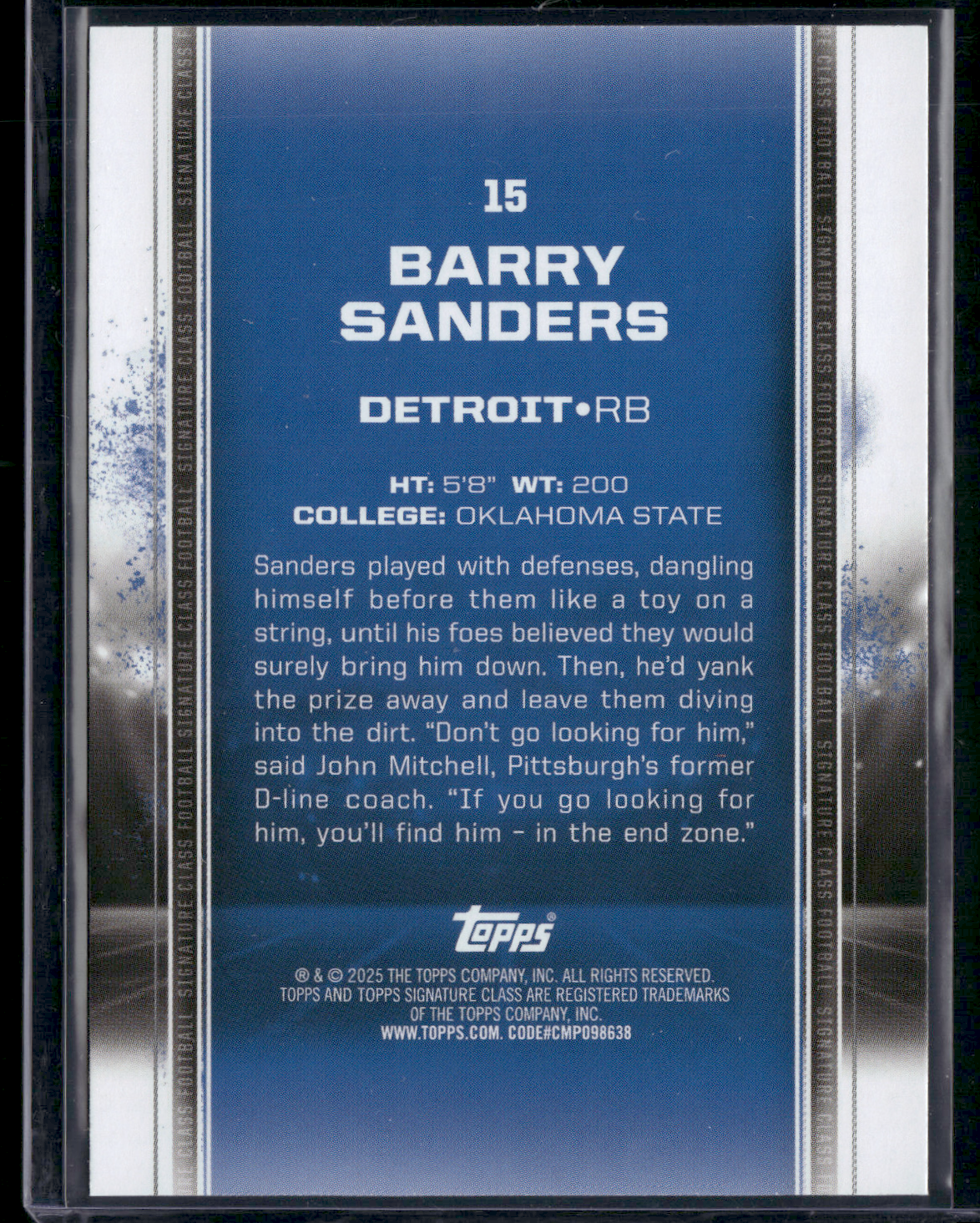 2024 Topps Signature Class BARRY SANDERS #15