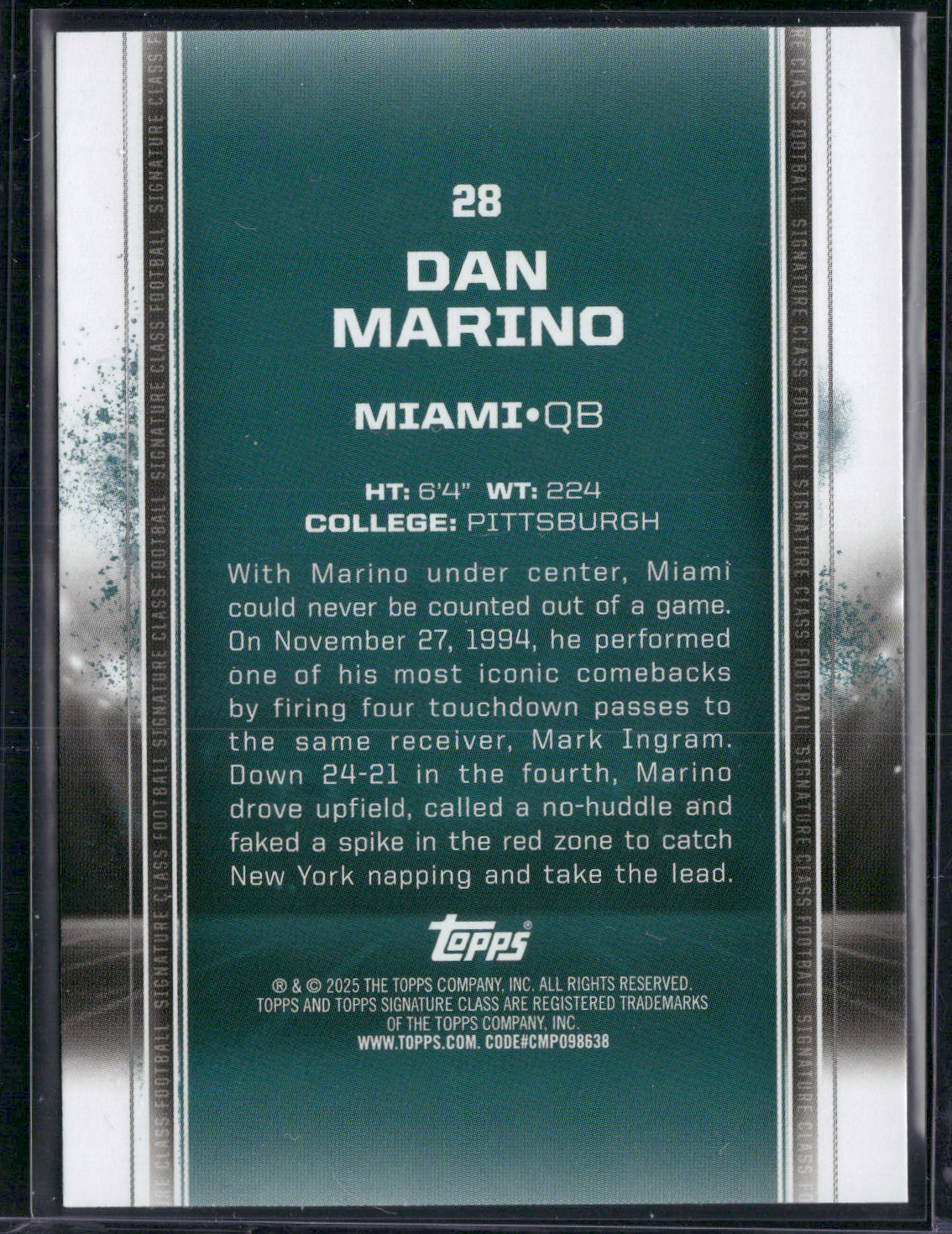 2024 Topps Signature Class DAN MARINO #28