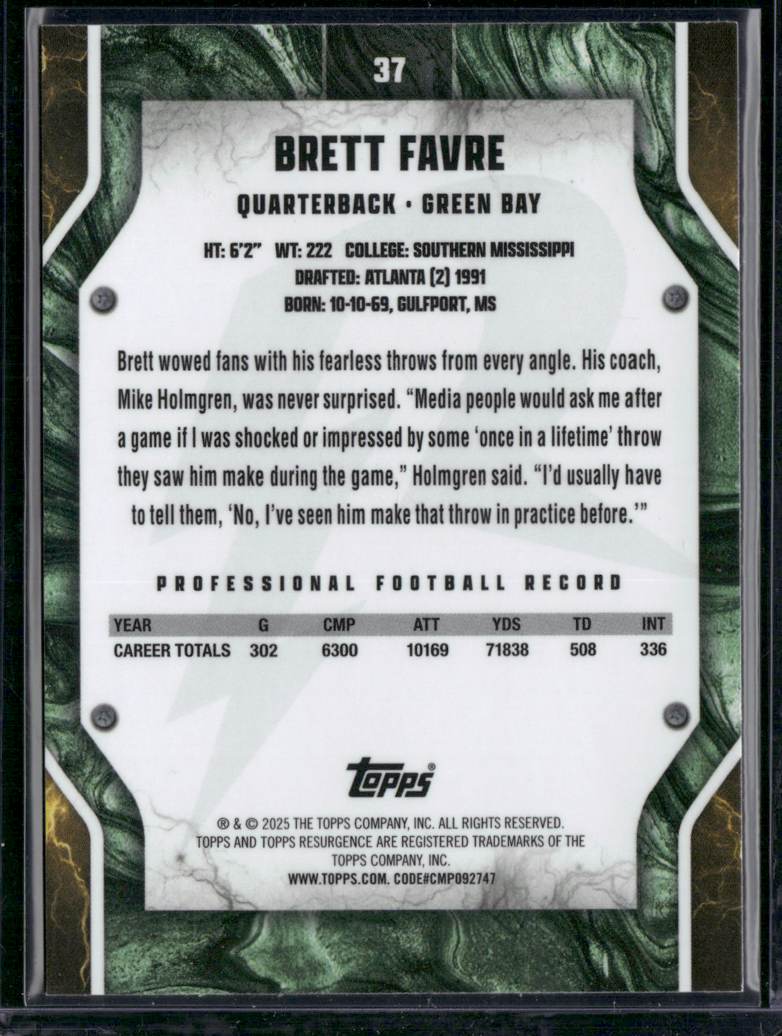 2024 Topps Resurgence BRETT FAVRE #37