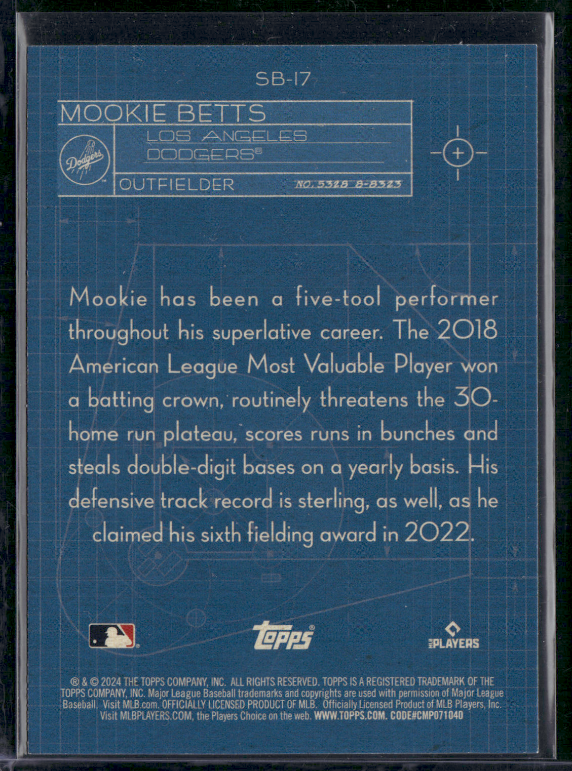 2024 Topps Series 2 MOOKIE BETTS #SB-17 BLUEPRINTS