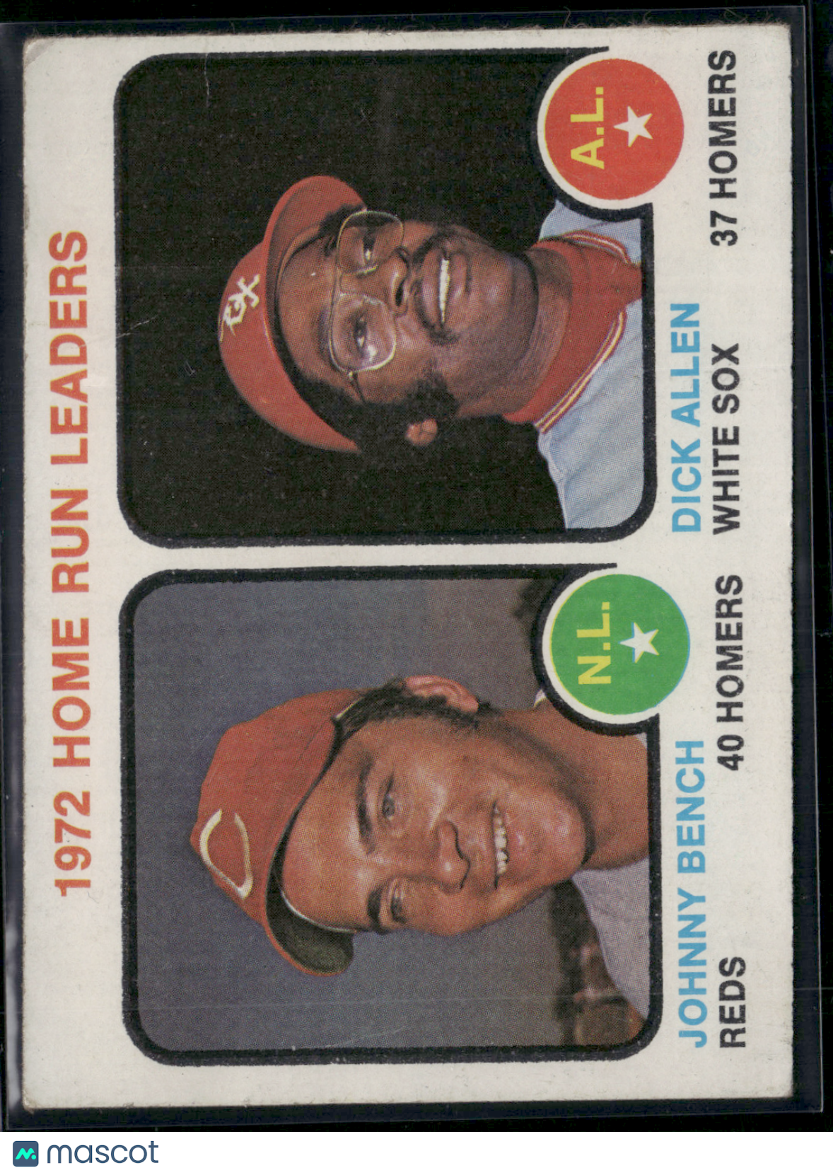 1973 Topps JOHNNY BENCH/DICK ALLEN #62 Home Run Leaders