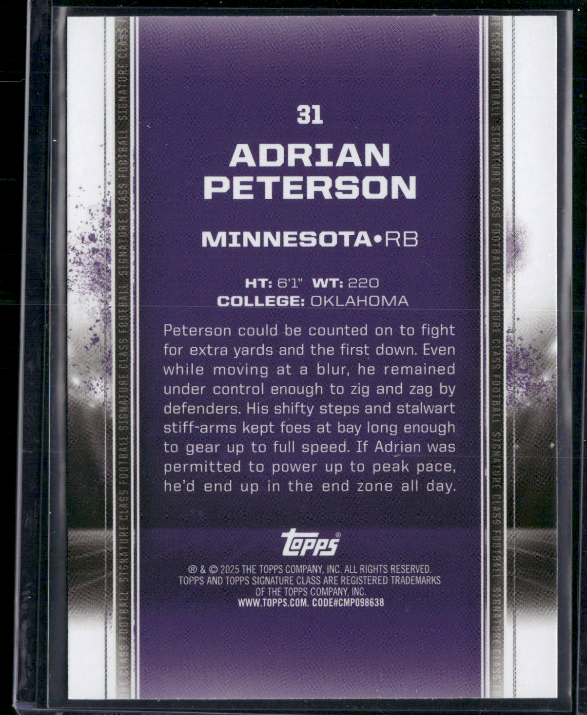 2024 Topps Signature Class ADRIAN PETERSON #31