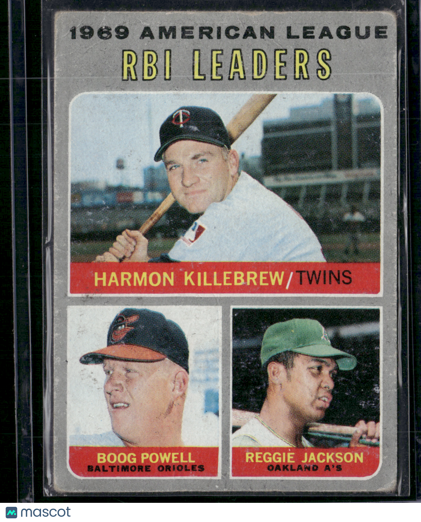 1970 Topps HARMON KILLEBREW/BOOG POWELL/REGGIE JACKSON #64 AL RBI Leaders
