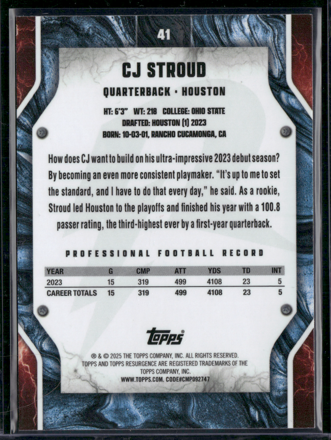 2024 Topps Resurgence CJ STROUD #41