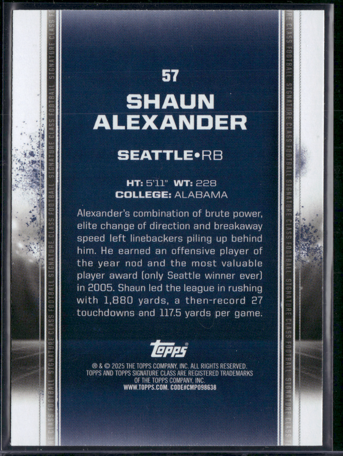 2024 Topps Signature Class SHAUN ALEXANDER #57