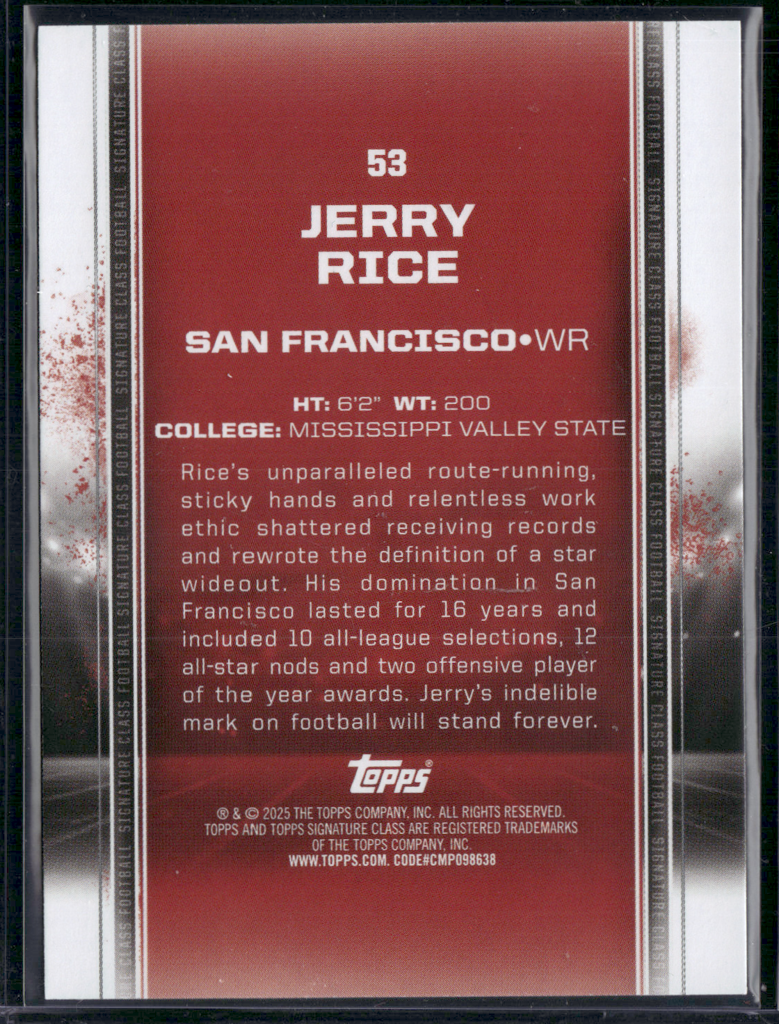 2024 Topps Signature Class JERRY RICE #53