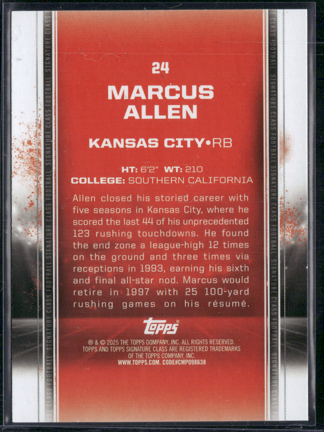 2024 Topps Signature Class MARCUS ALLEN #24