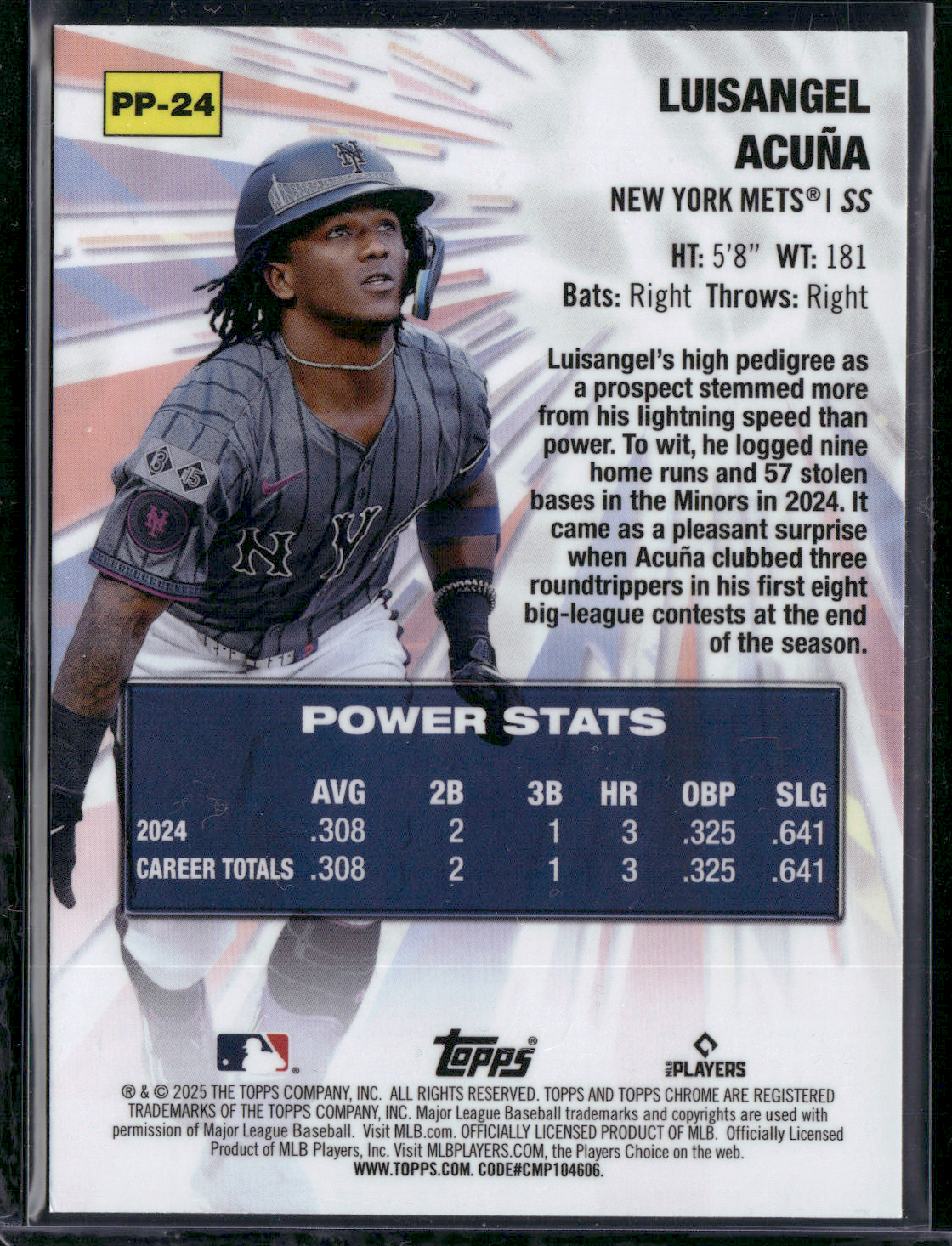 2025 Topps Chrome LUISANGEL ACUNA #PP-24 Power Players Rookie RC
