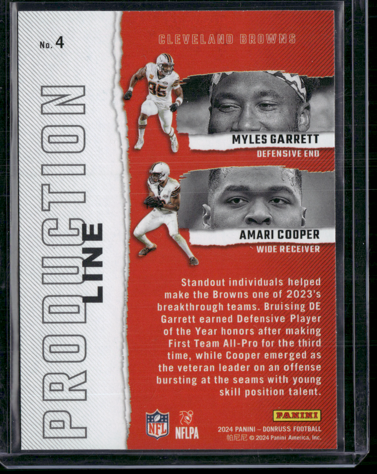 2024 Donruss Football MYLES GARRETT/AMARI COOPER #4 Production Line