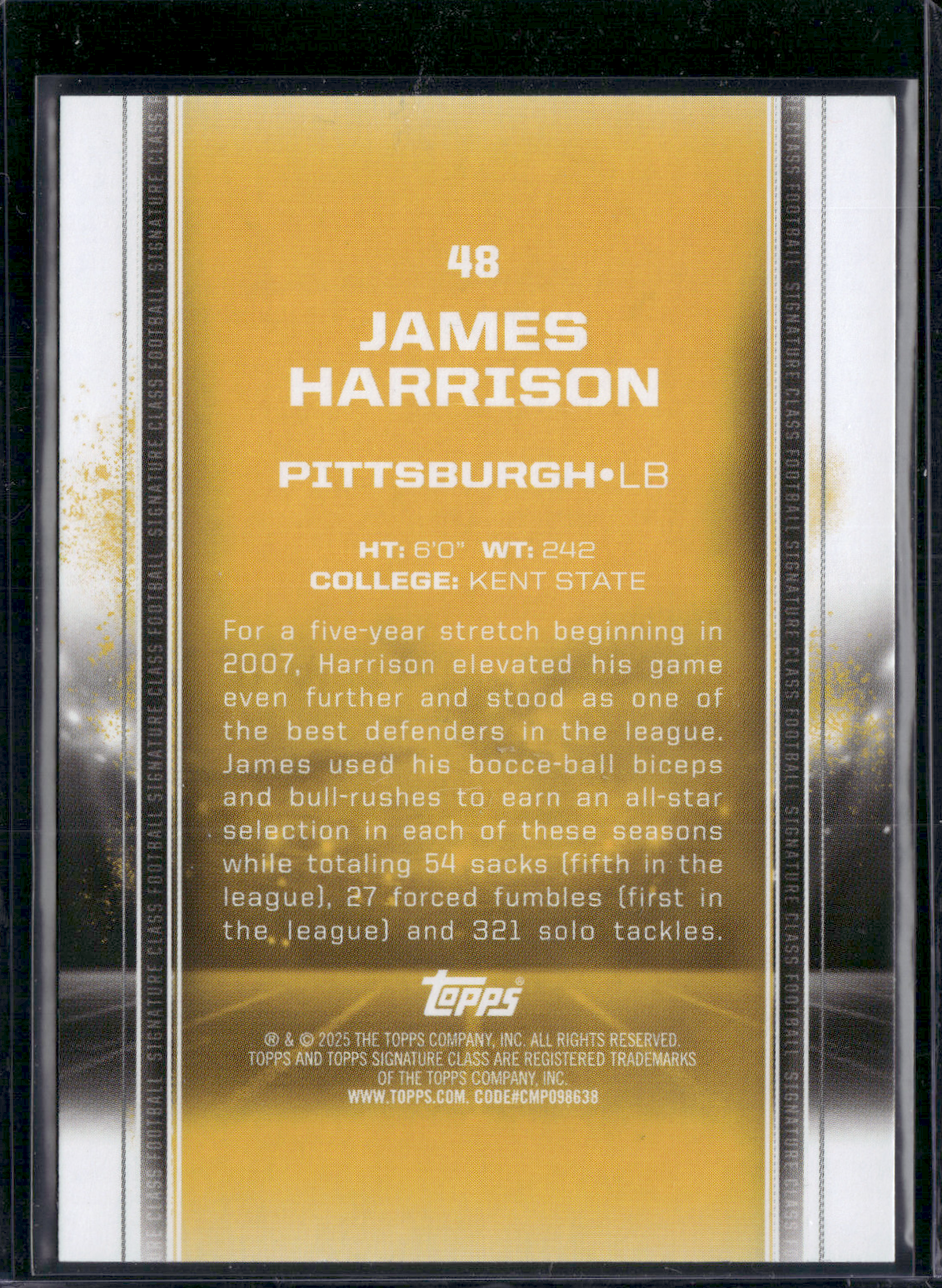2024 Topps Signature Class JAMES HARRISON #48