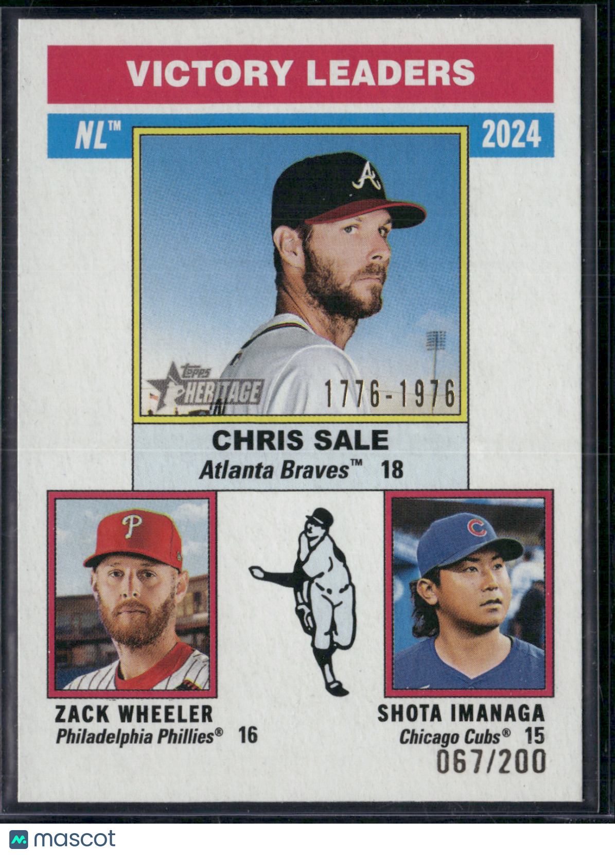 2025 Topps Heritage NL Victory Leaders #199 SALE/ WHEELER/ IMAGA 67/200
