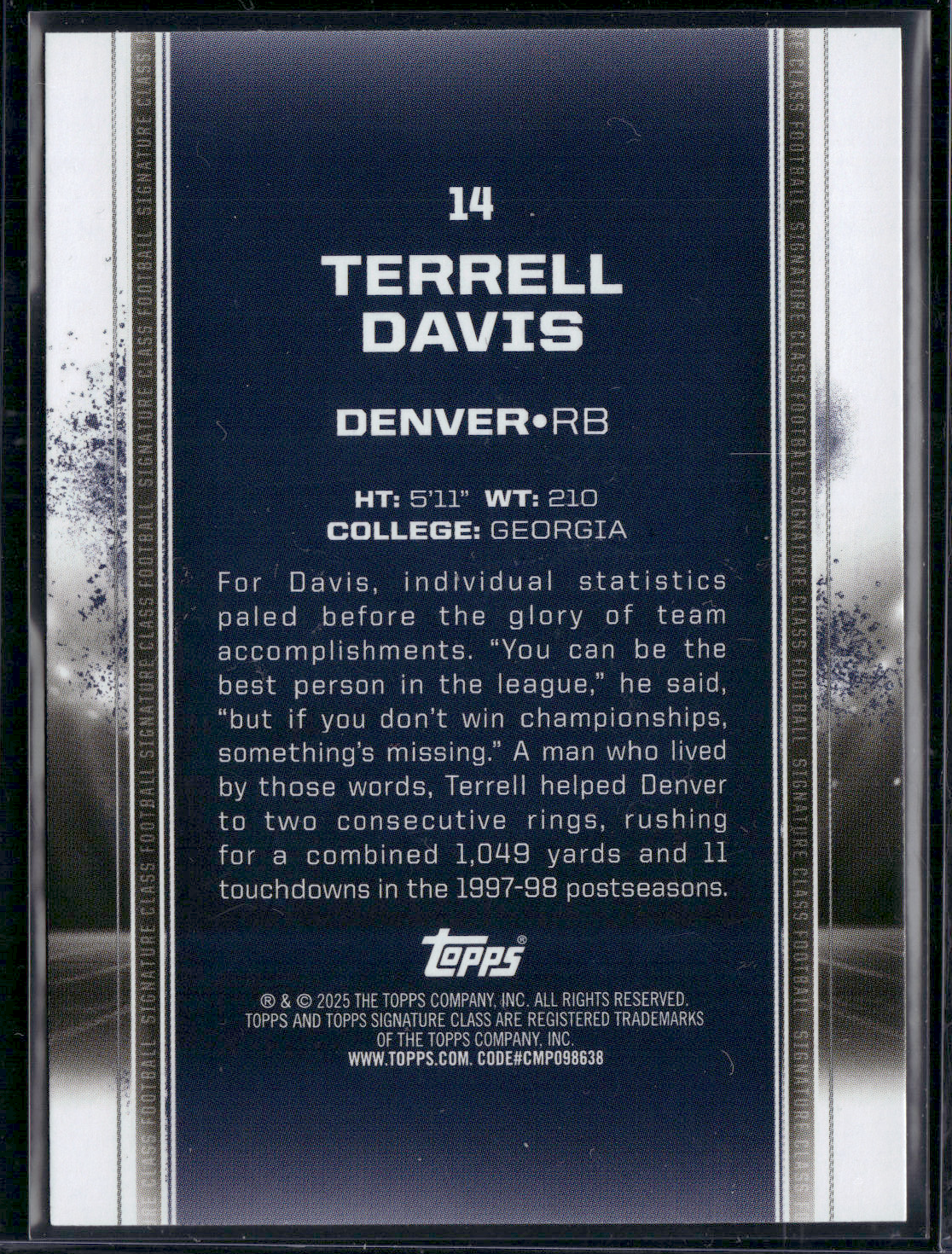 2024 Topps Signature Class TERRELL DAVIS #14
