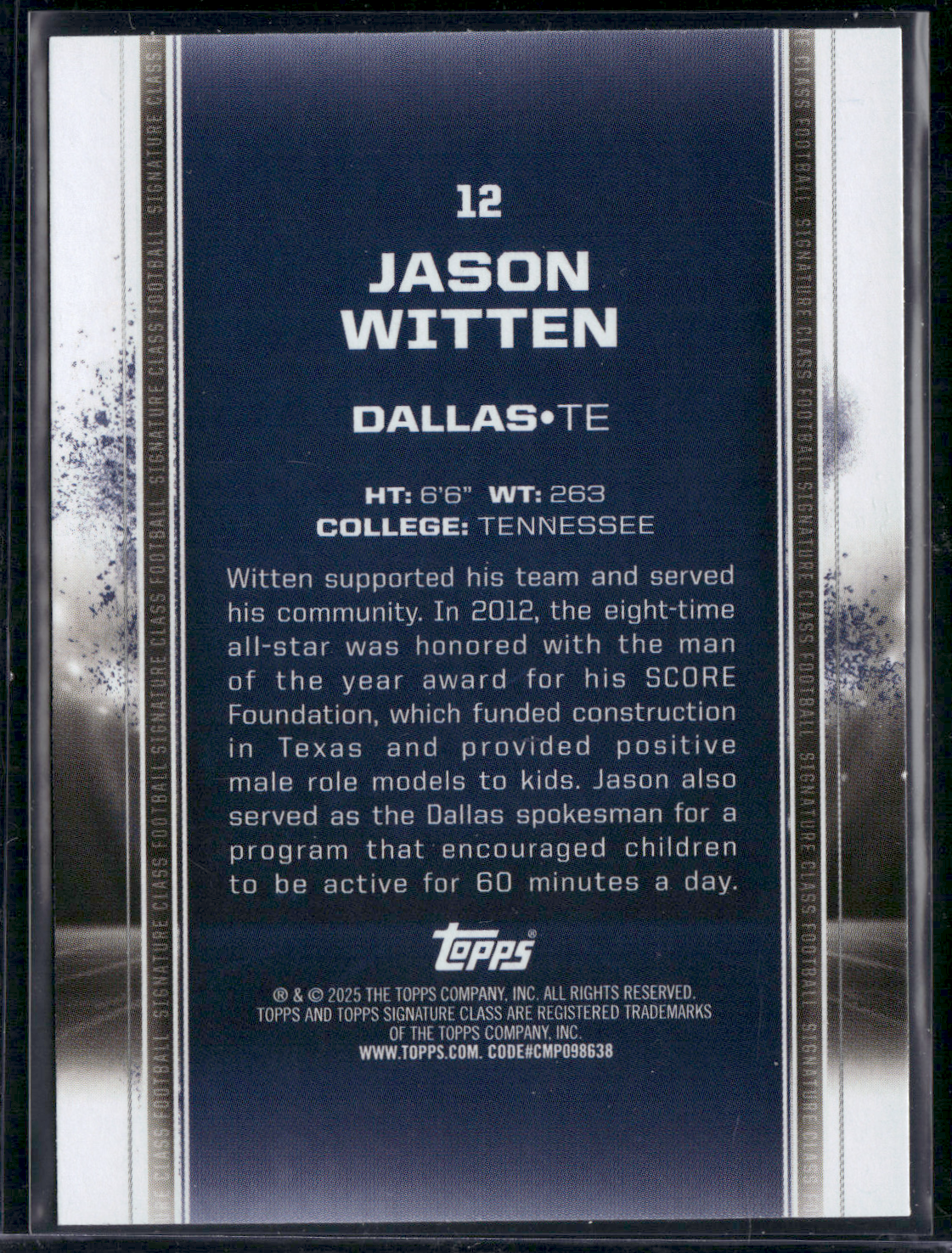 2024 Topps Signature Class JASON WITTEN #12