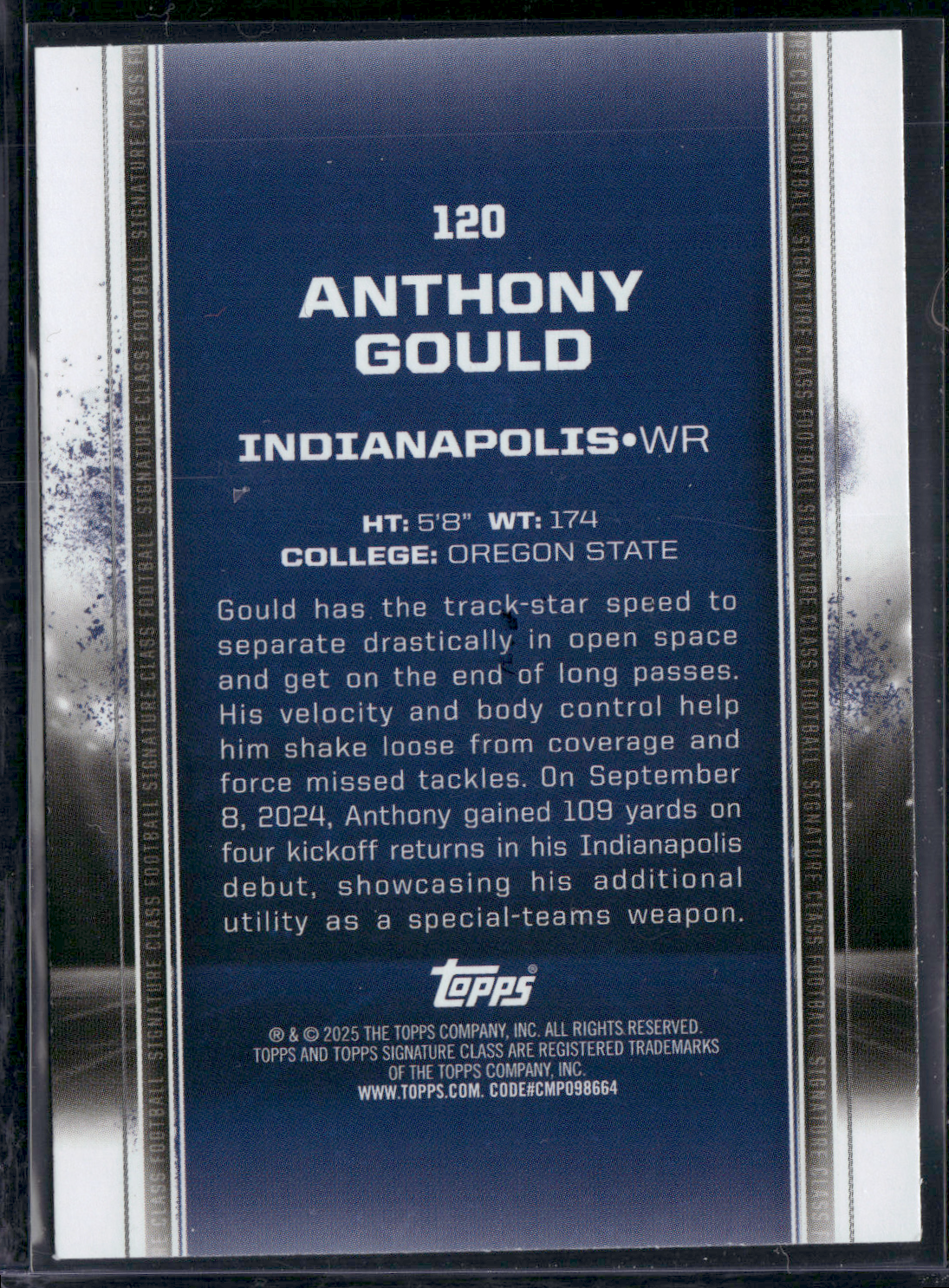 2024 Topps Signature Class ANTHONY GOULD #120 Rookie Card RC