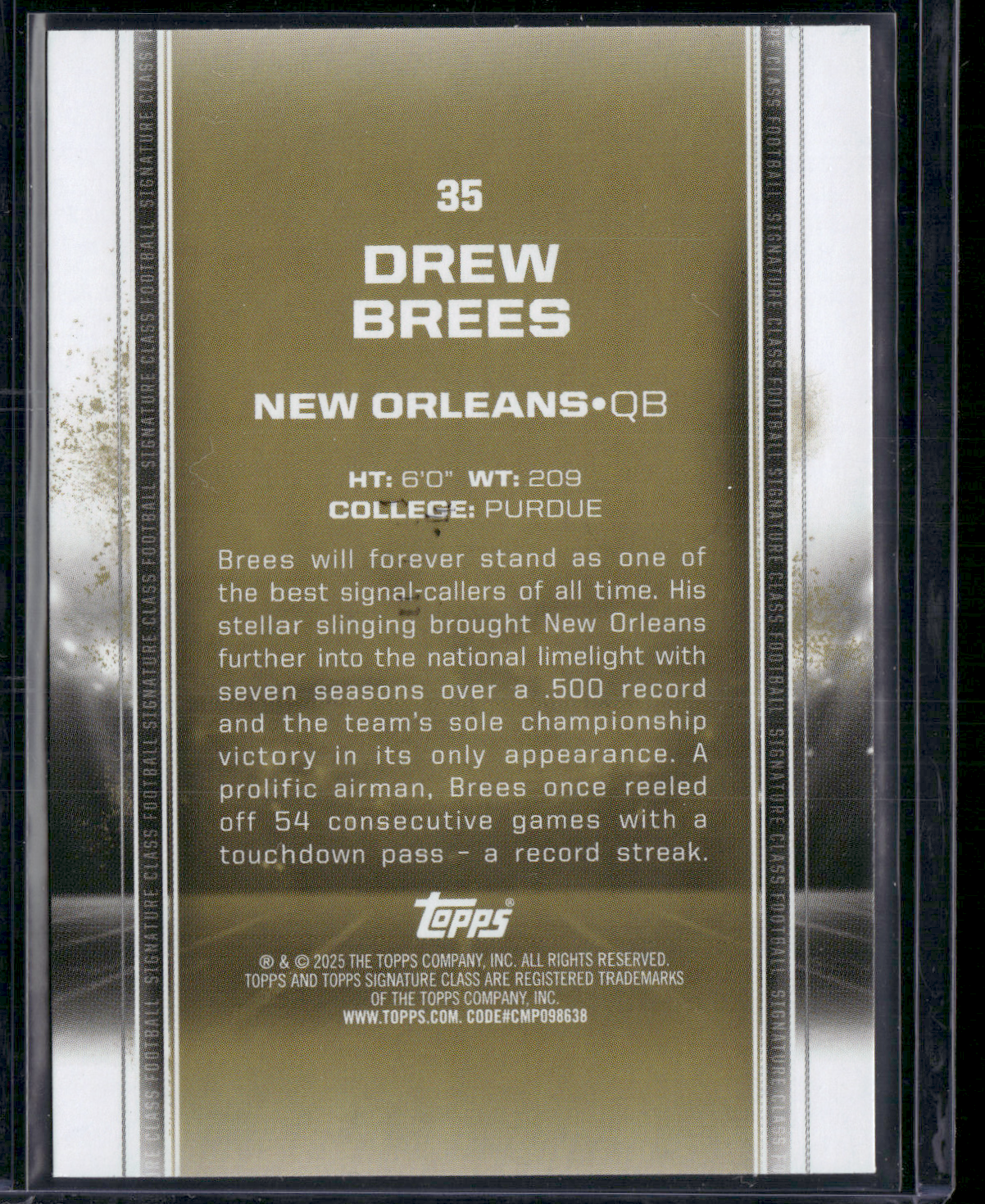 2024 Topps Signature Class DREW BREES #35
