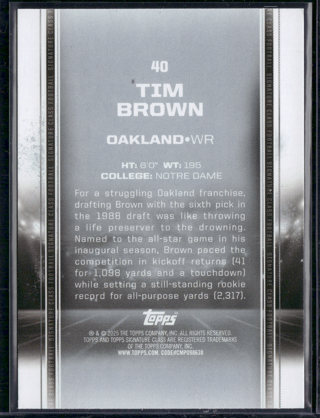 2024 Topps Signature Class TIM BROWN #40