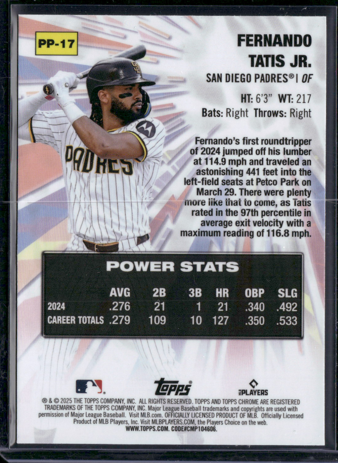 2025 Topps Chrome FERNANDO TATIS JR. #PP-17 Power Players