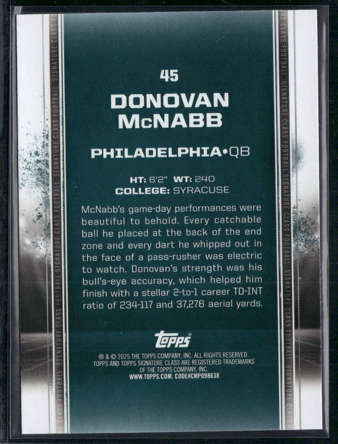 2024 Topps Signature Class DONOVAN MCNABB #45