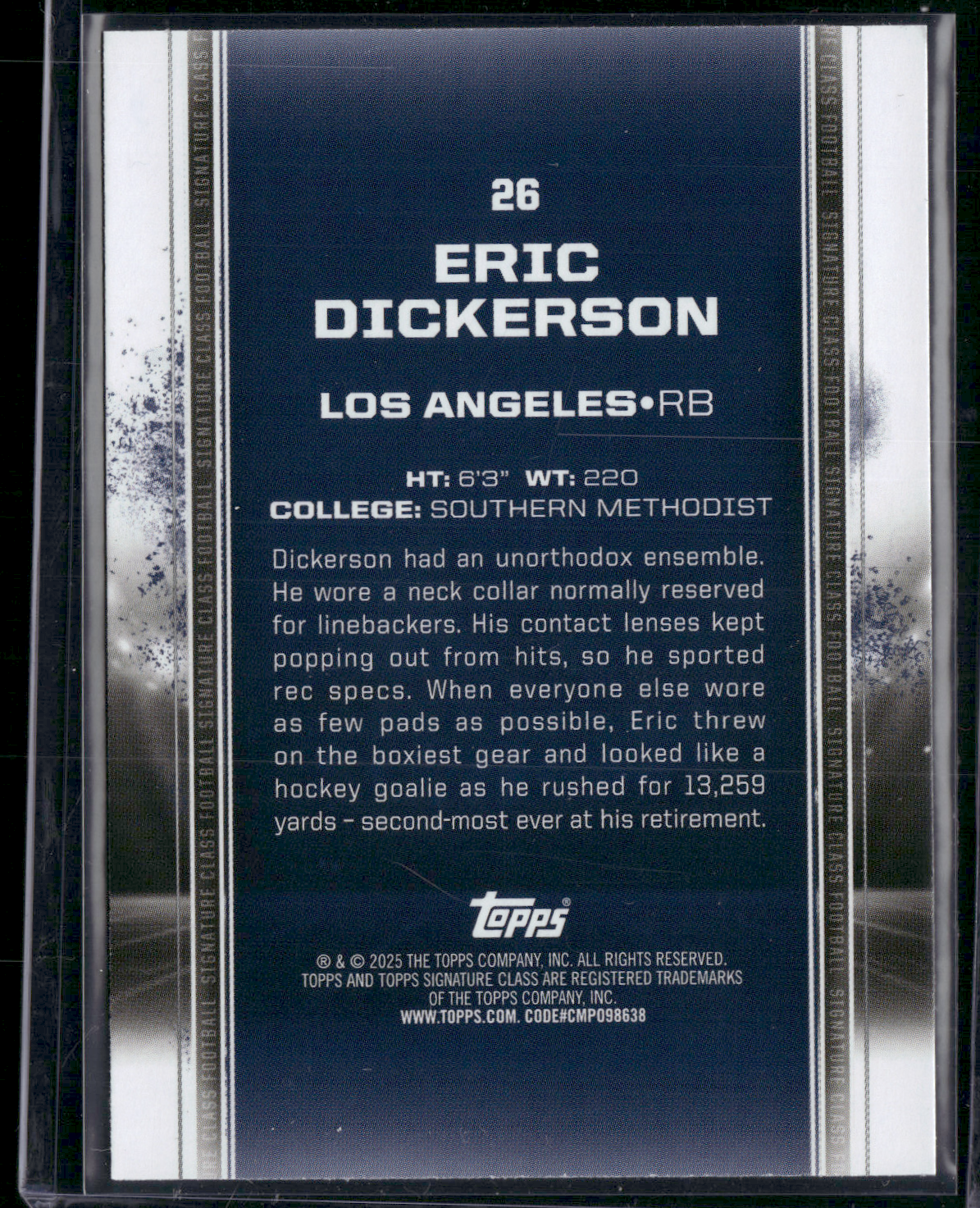 2024 Topps Signature Class ERIC DICKERSON #26