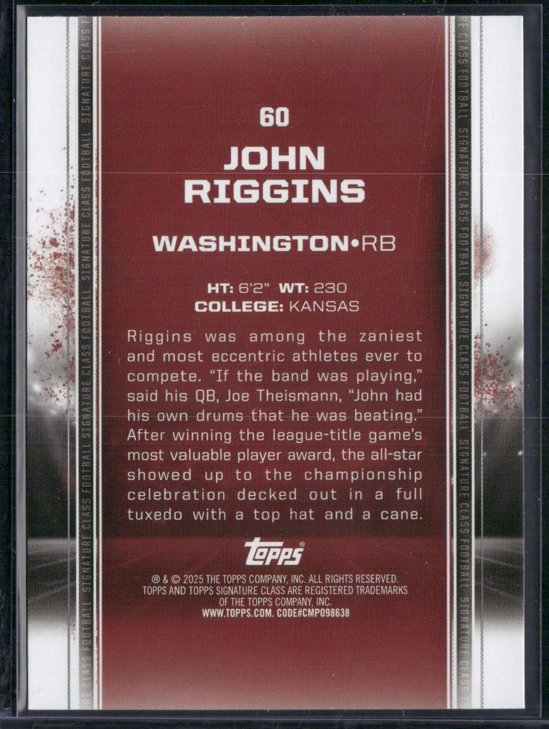 2024 Topps Signature Class JOHN RIGGINS #60