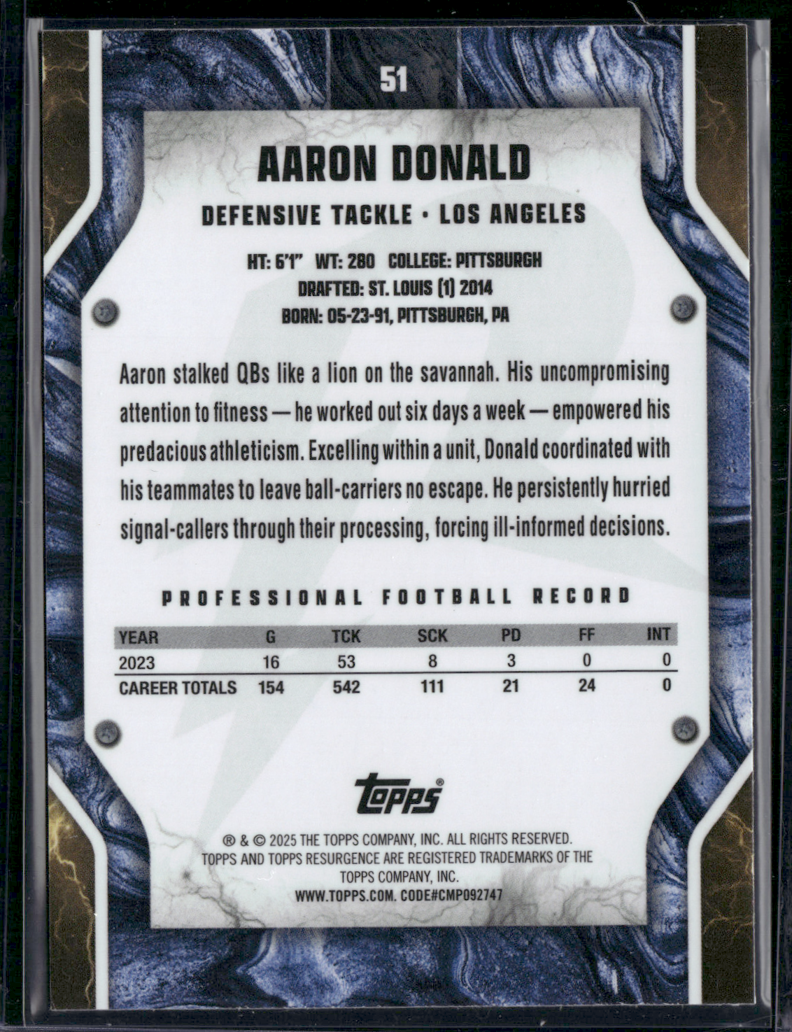 2024 Topps Resurgence AARON DONALD #51