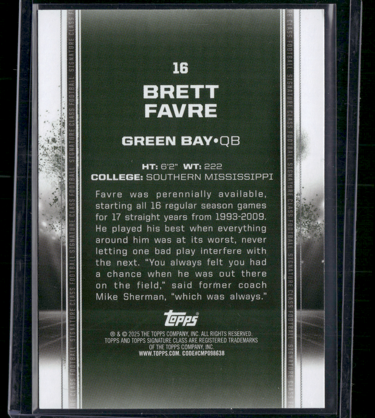 2024 Topps Signature Class BRETT FAVRE #16