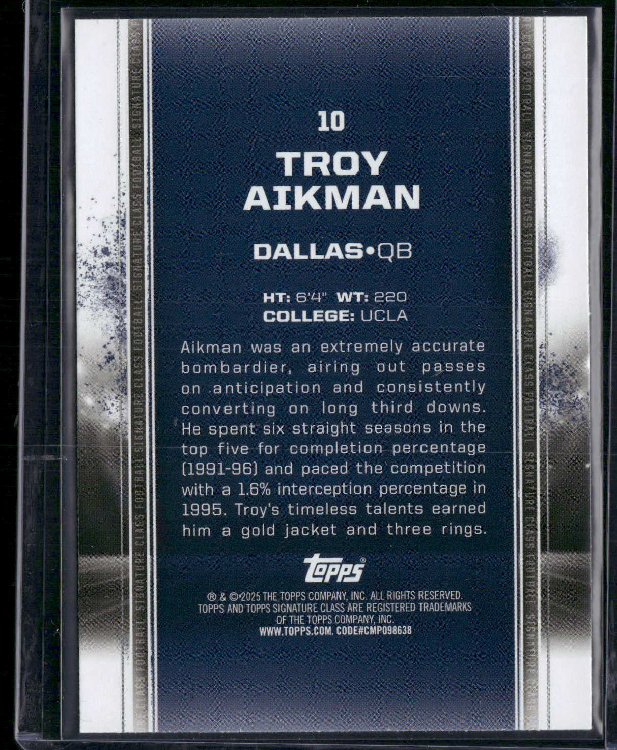 2024 Topps Signature Class TROY AIKMAN #10