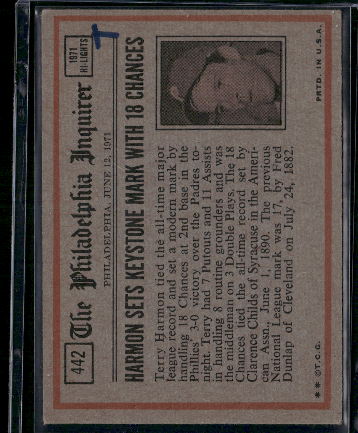 1972 Topps THURMAN MUNSON #442 IN ACTION