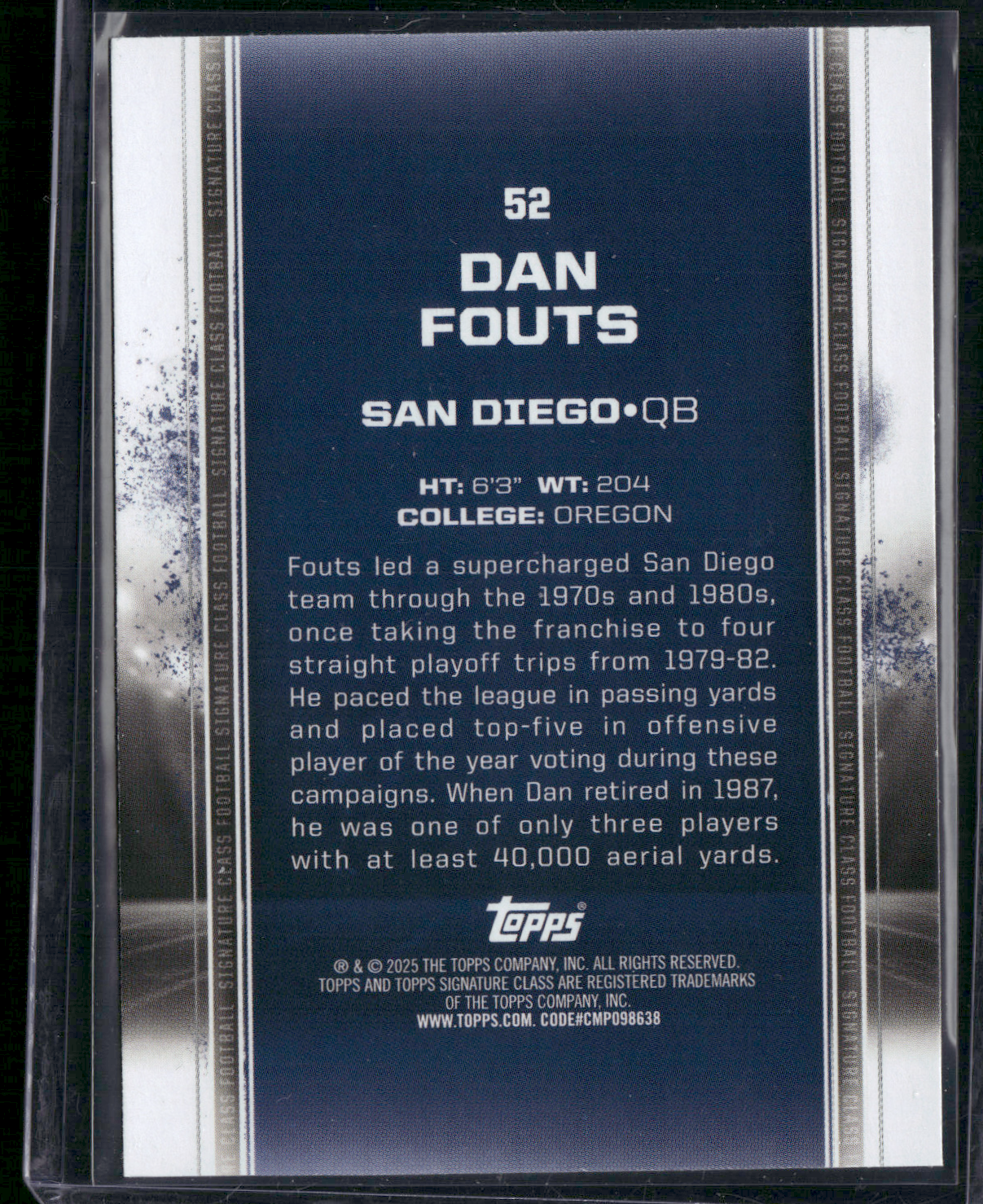 2024 Topps Signature Class DAN FOUTS #52