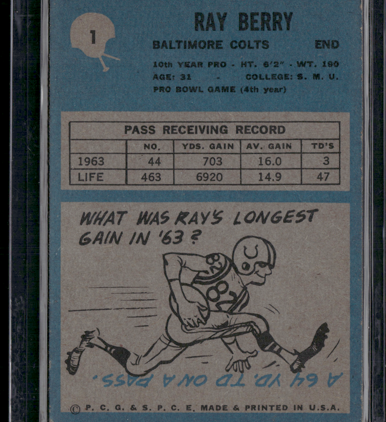 1964 Philadelphia RAY BERRY #1