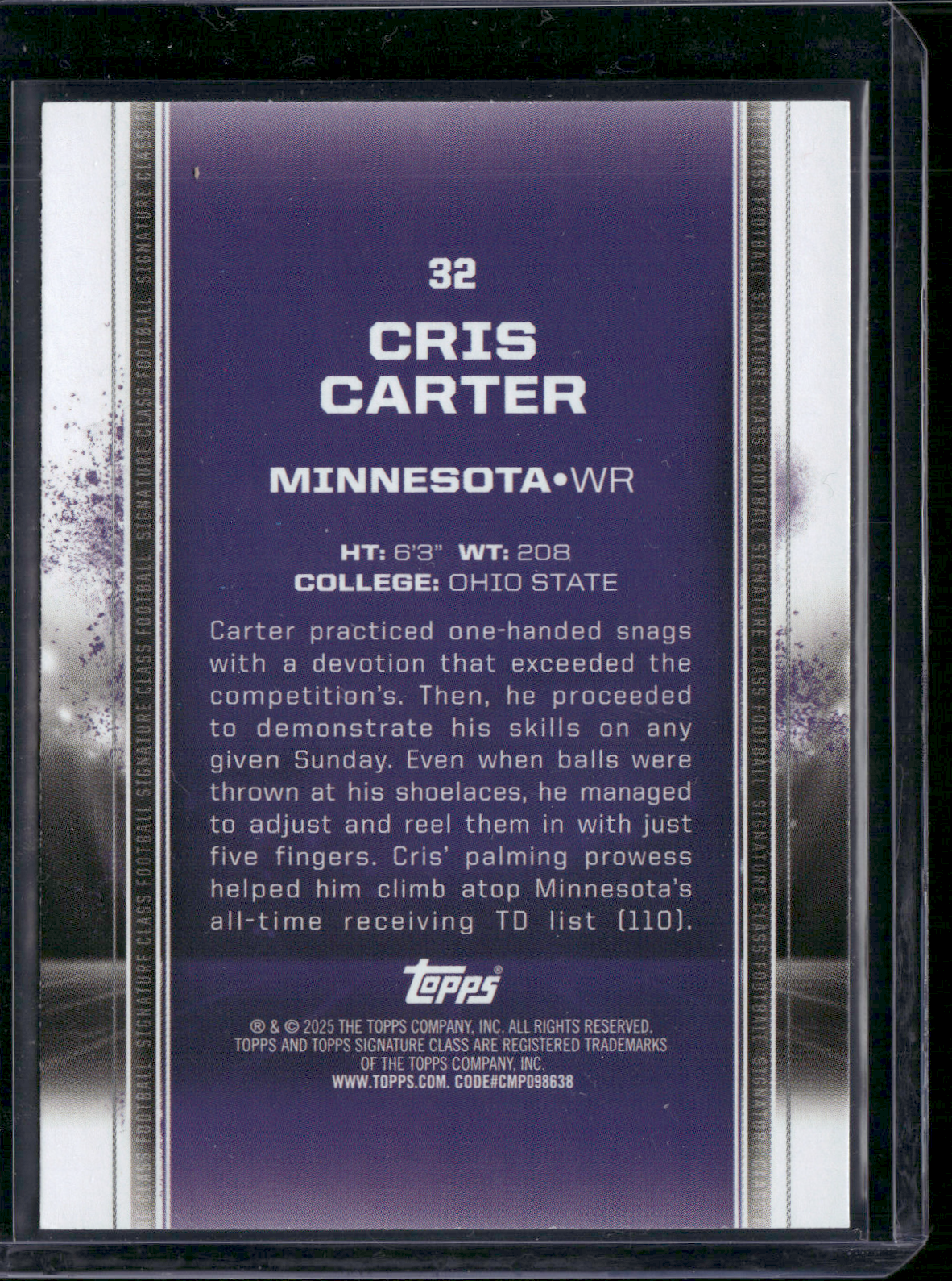 2024 Topps Signature Class CRIS CARTER #32