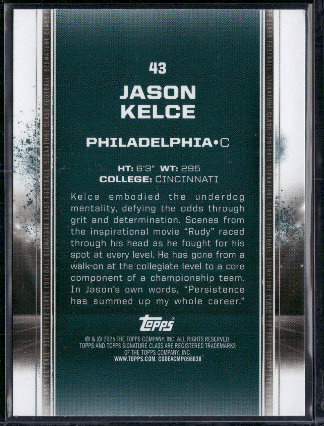 2024 Topps Signature Class JASON KELCE #43