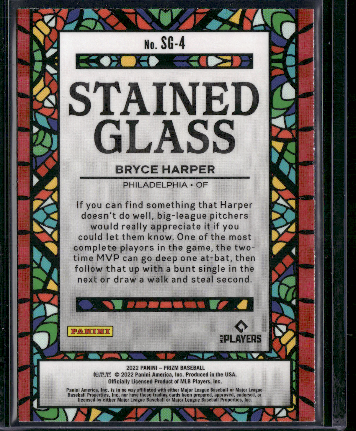 2022 Prizm BRYCE HARPER #SG-4 Stained Glass