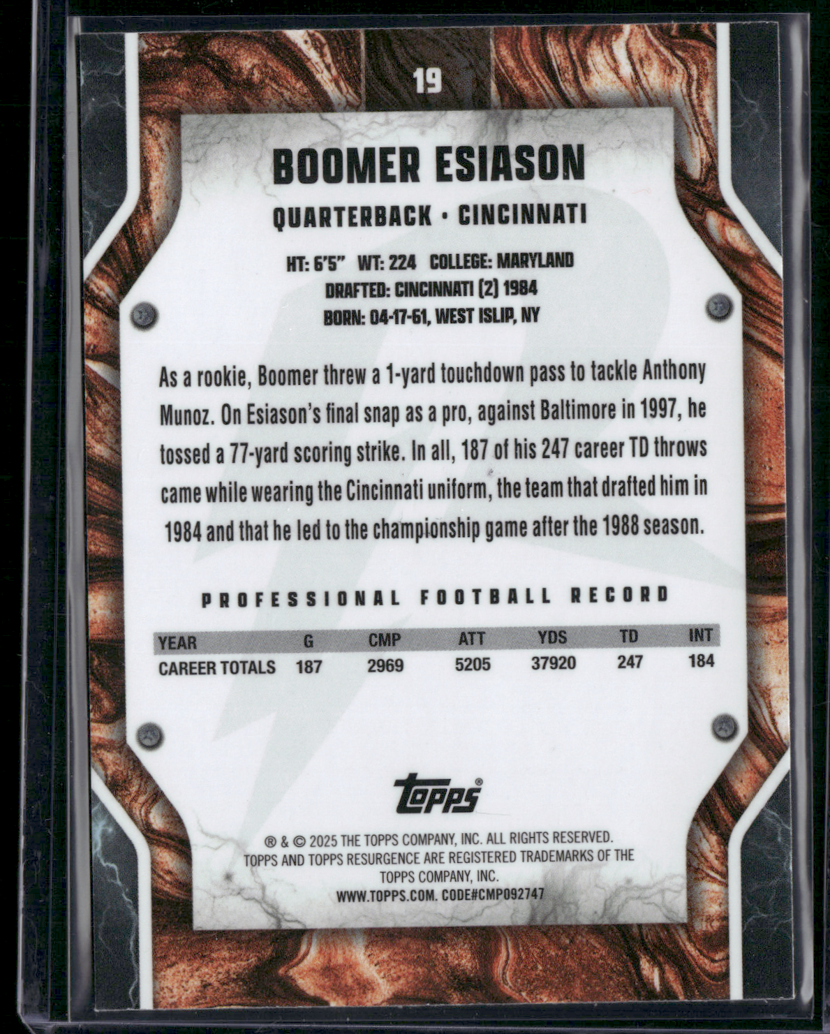2024 Topps Resurgence BOOMER ESIASON #19