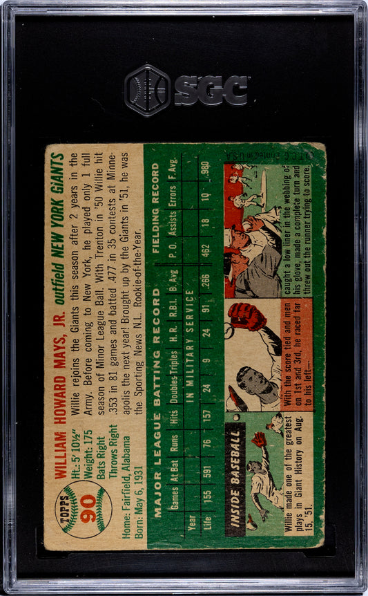1954 Topps WILLIE MAYS #90 SGC 1