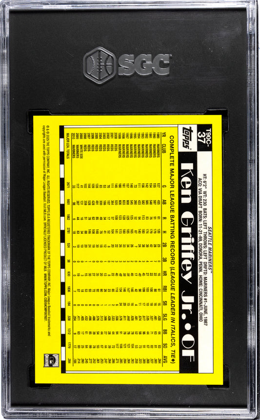 2025 Topps KEN GRIFFEY JR. #T90C-37 Chrome '90 Gold Refractor SGC 10 2/50 SSP