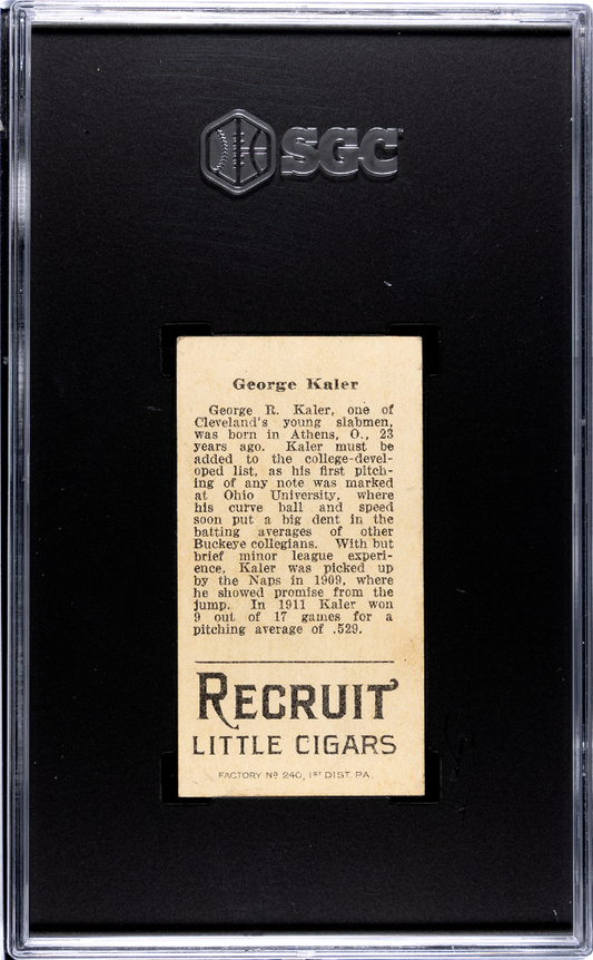 1912 Recruit Little Cigars (T207) GEORGE KALER SGC 3