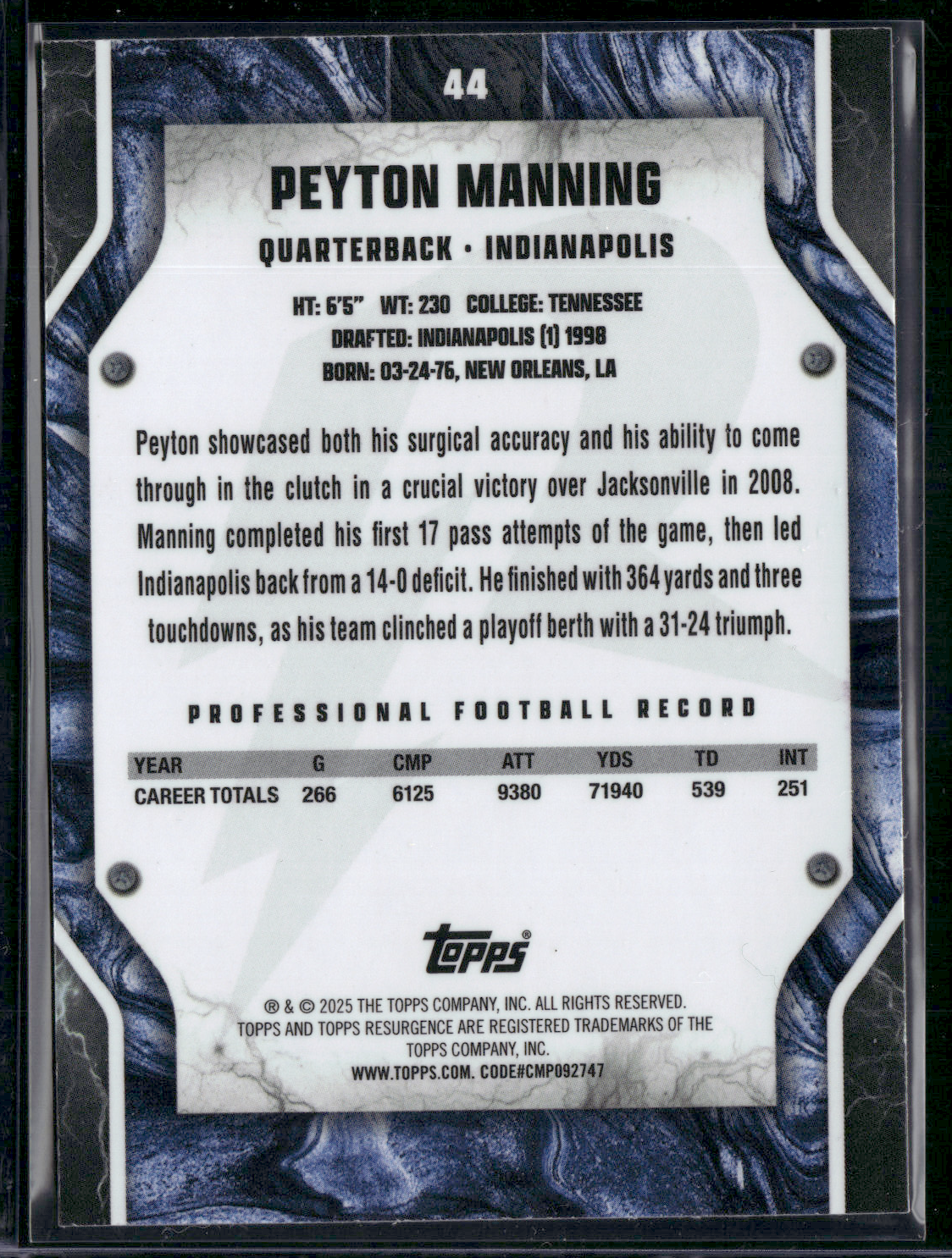 2024 Topps Resurgence PEYTON MANNING #44