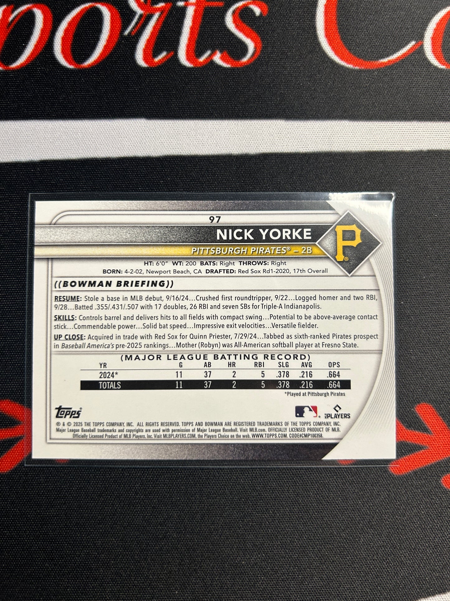 2025 Bowman NICK YORKE Rookie Card RC #97