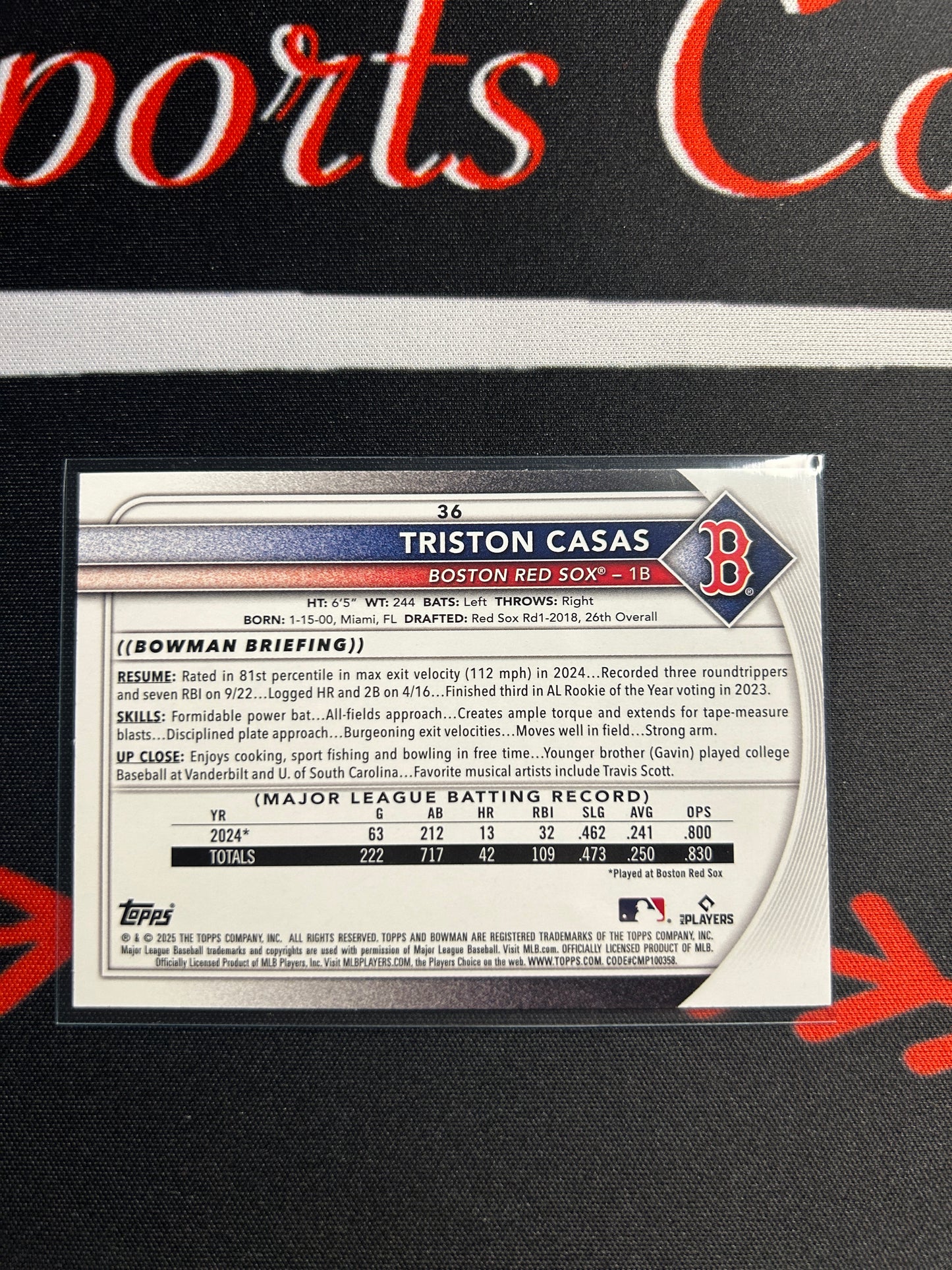 2025 Bowman TRISTON CASAS #36