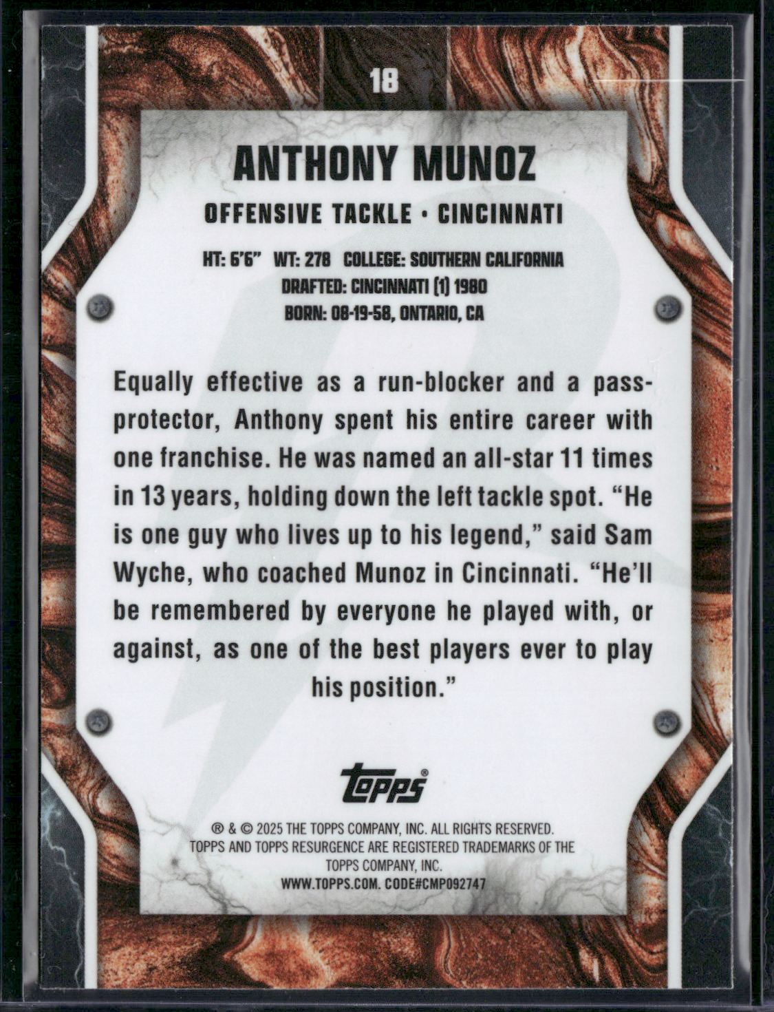 2024 Topps Resurgence ANTHONY MUNOZ #18