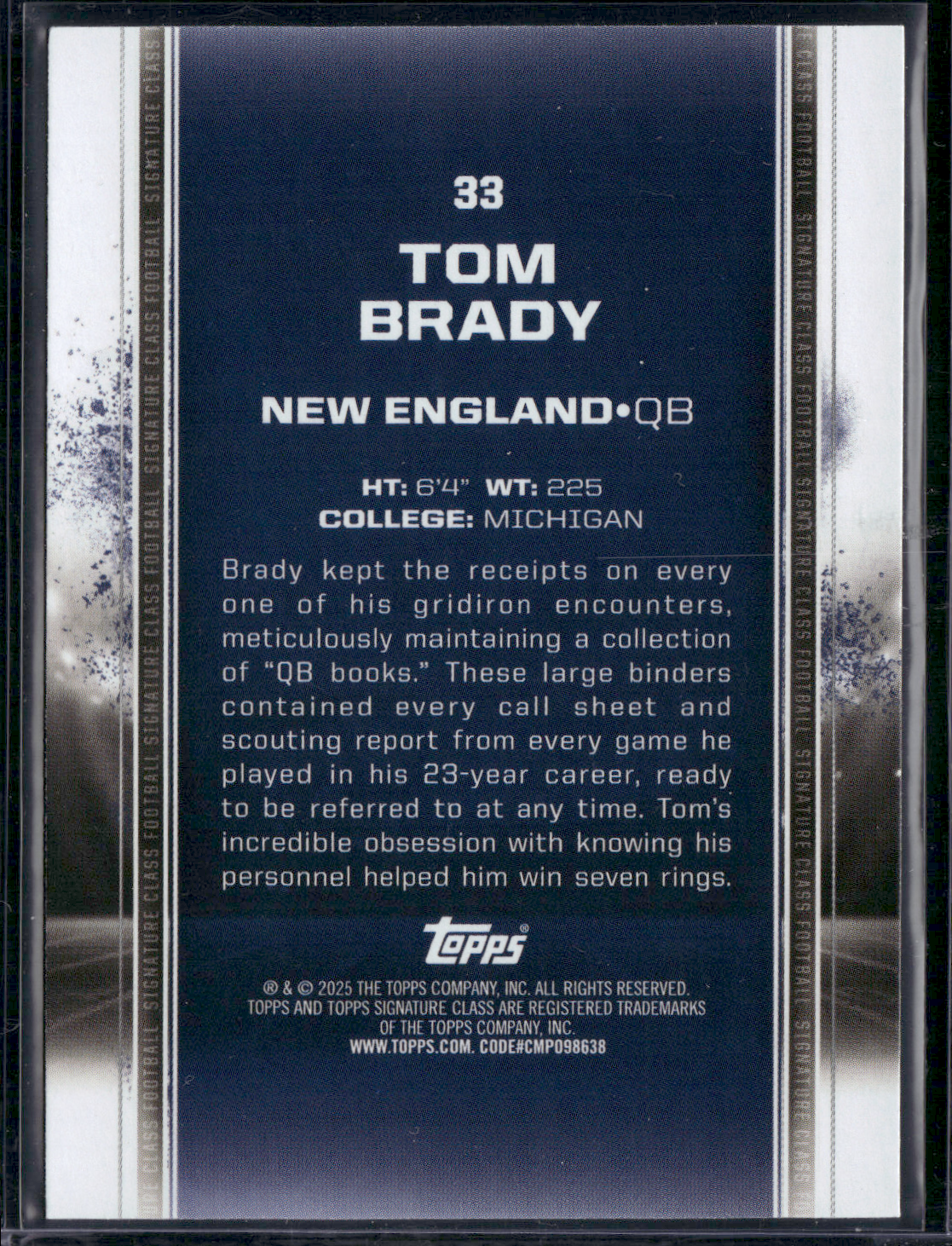 2024 Topps Signature Class TOM BRADY #33