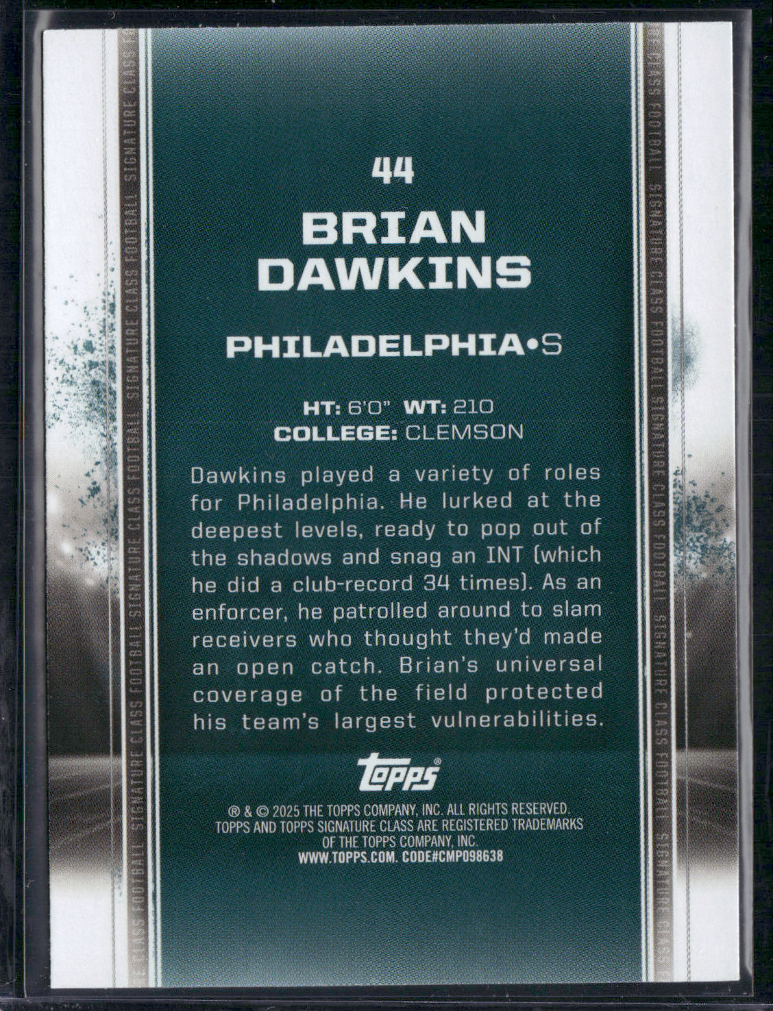 2024 Topps Signature Class BRIAN DAWKINS #44