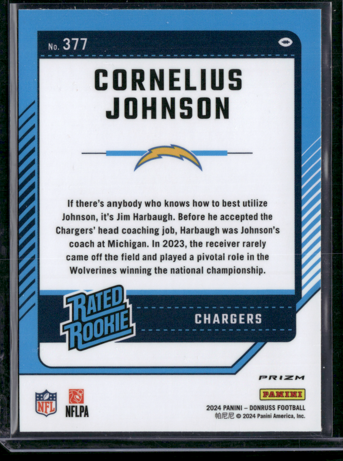 2024 Donruss Football CORNELIUS JOHNSON #377 Red Mojo Prizm Rookie