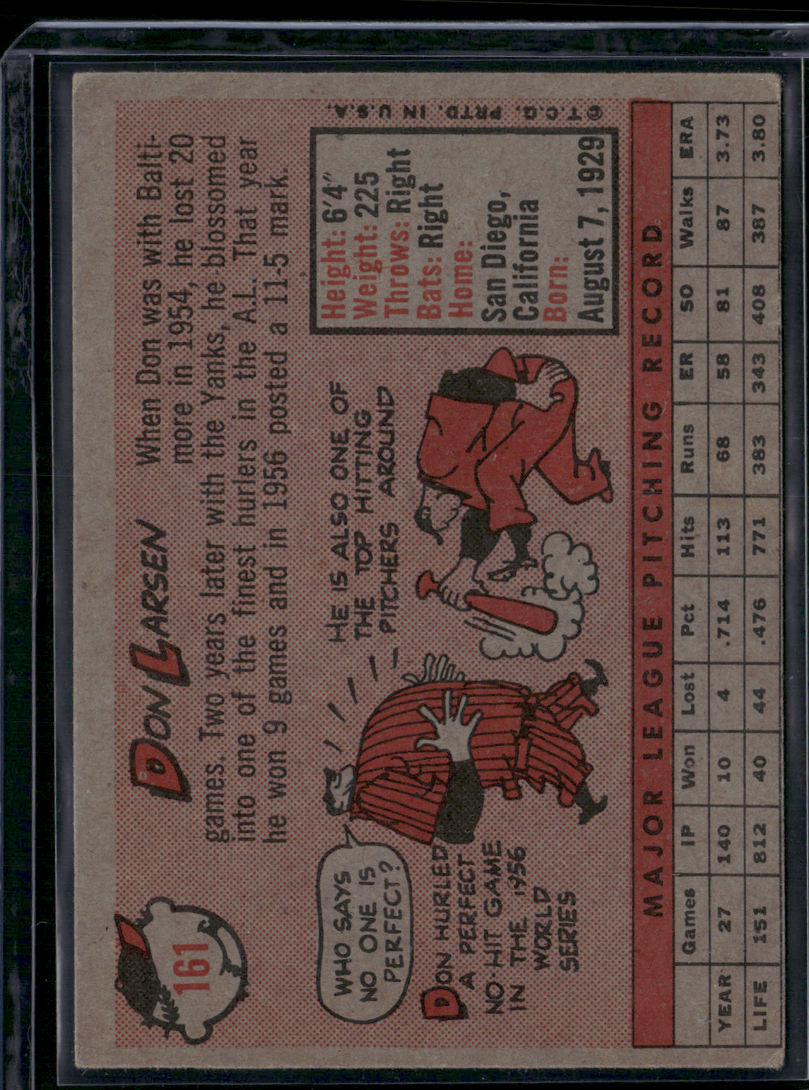 1958 Topps DON LARSEN #161