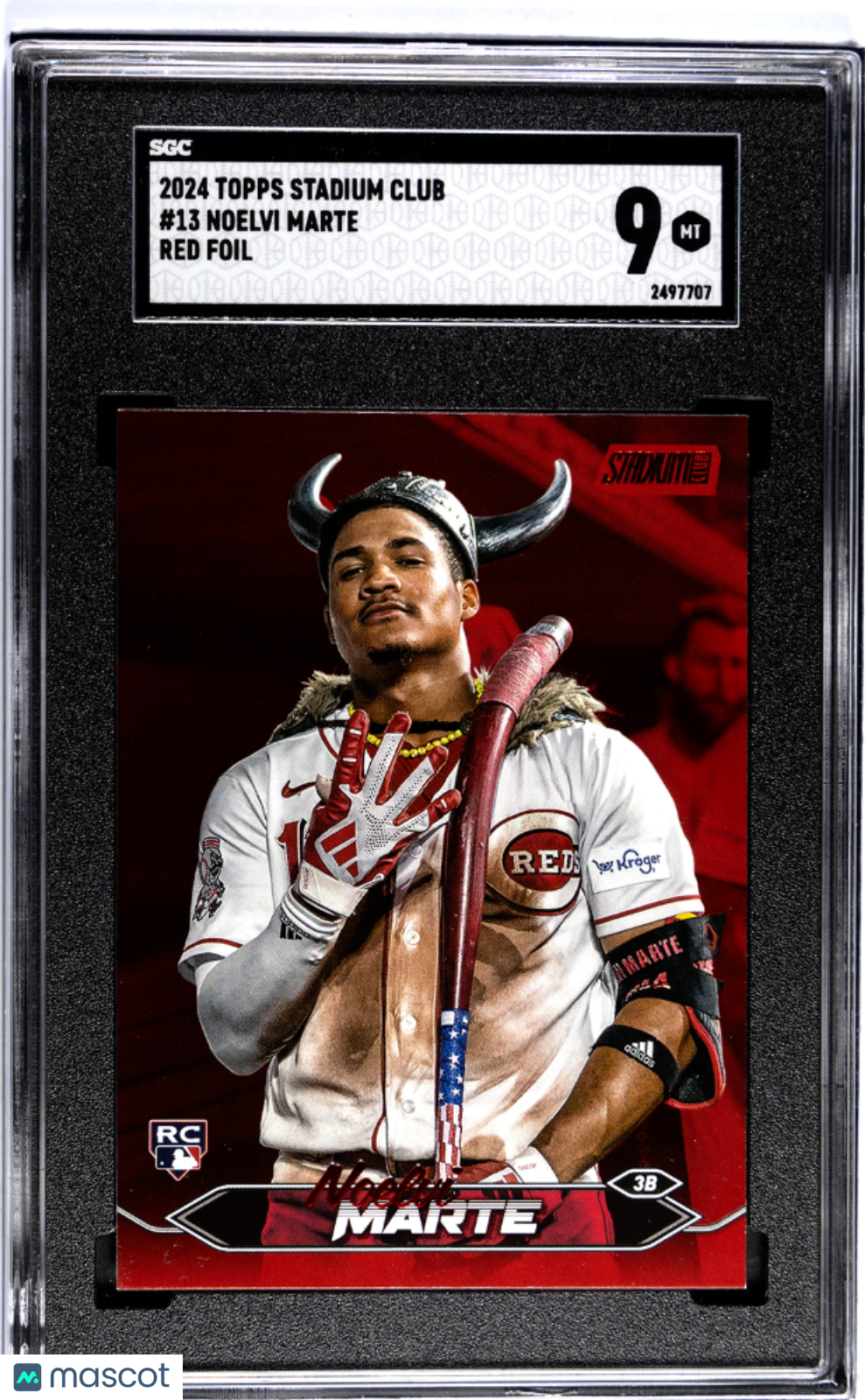2024 Topps Stadium Club NOELVI MARTE #13 Red Foil SGC 9 Rookie Card RC