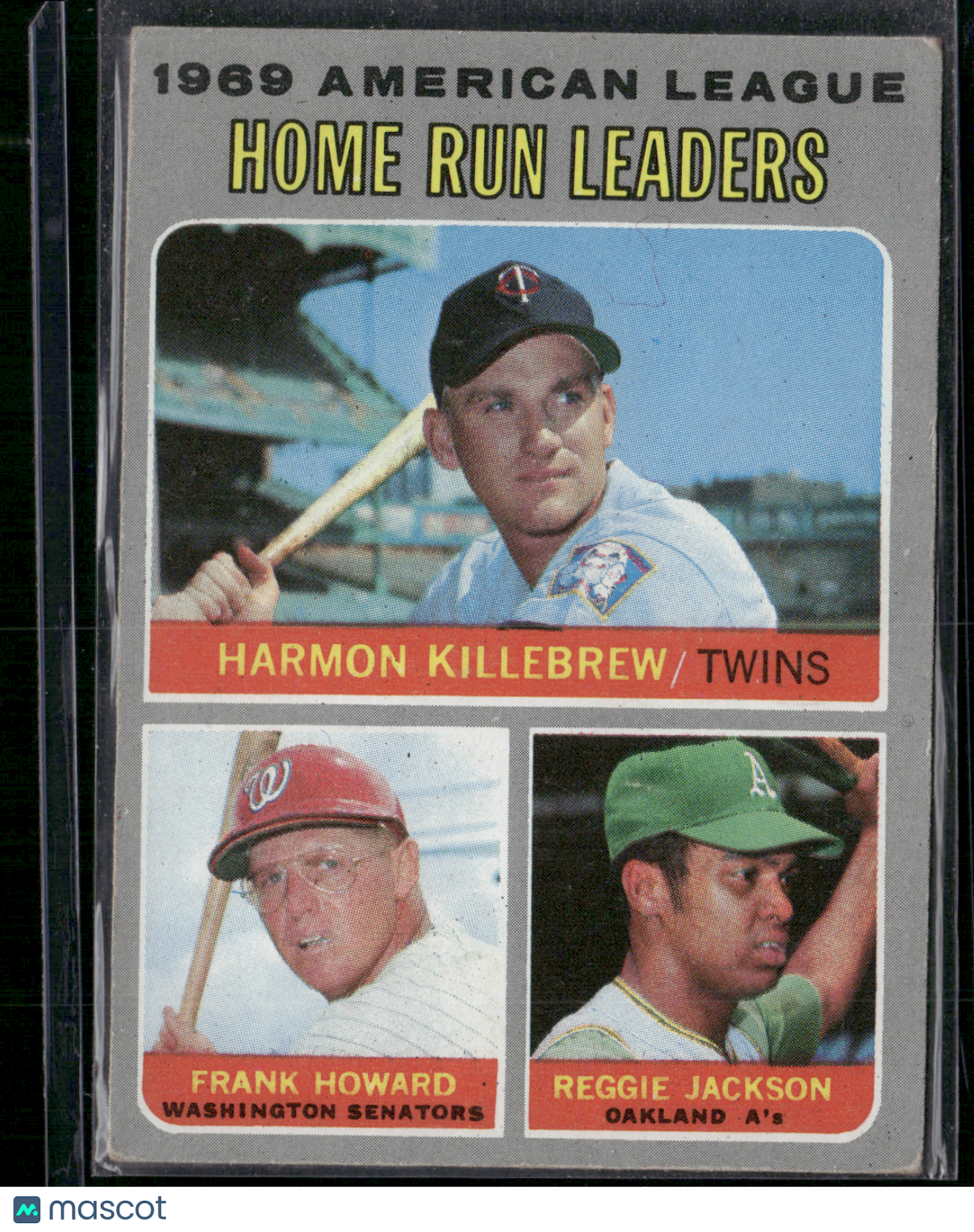 1970 Topps HARMON KILLEBREW/FRANK HOWARD/REGGIE JACKSON #66 AL Home Run Leaders