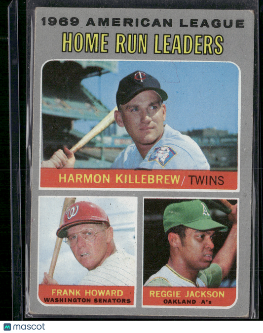 1970 Topps HARMON KILLEBREW/FRANK HOWARD/REGGIE JACKSON #66 AL Home Run Leaders