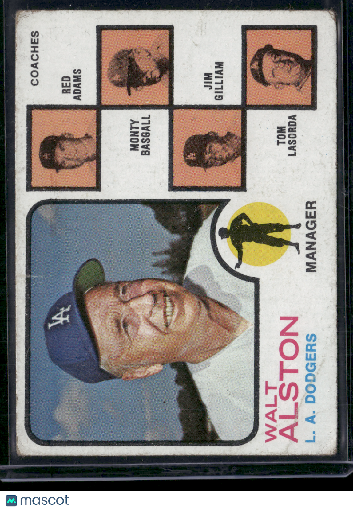 1973 Topps WALT ALSTON #569 Surface Dent Wrinkles (Good)
