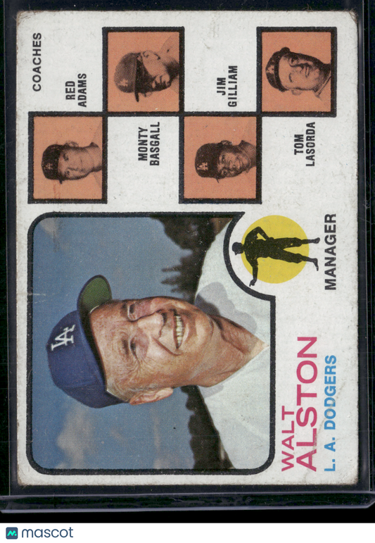1973 Topps WALT ALSTON #569 Surface Dent Wrinkles (Good)